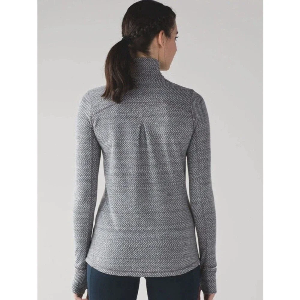 Lululemon Outrun 1/2 Zip Rulu Pullover Hazy Heather Gray Size 10
